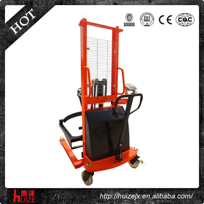 半電動(dòng)稱重油桶車（夾鐵桶，手搖翻轉(zhuǎn)倒料）